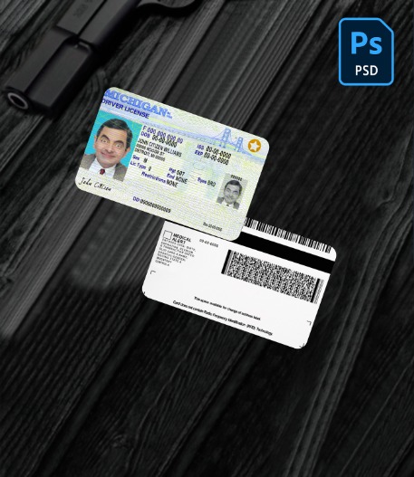 USA Michigan driving license 2021-present PSD